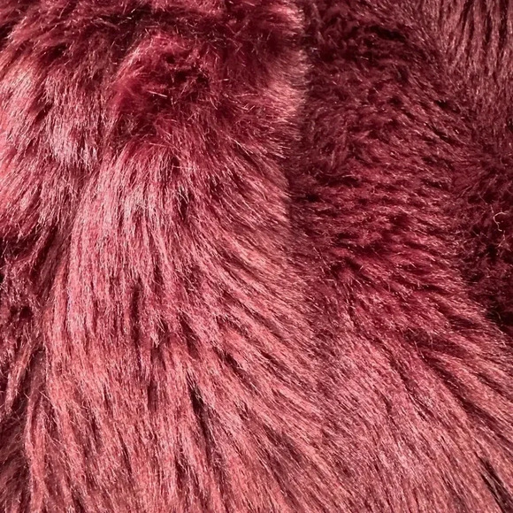 J. Crew | Women's Faux Fur Vest Vivid Burgundy Red Wine Full Zipper Size XXS - Picture 6 of 8